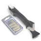 Stainless Steel Caulk Remover with Adjustable Rubber Blade and Soft Grip Handle