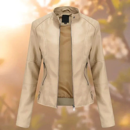 Women’s Stand Collar Jacket with Structured Silhouette