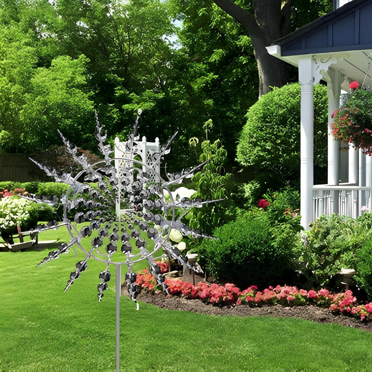 Anti-Rust Outdoor Kinetic Metal Windmill Spinner for Garden Decoration