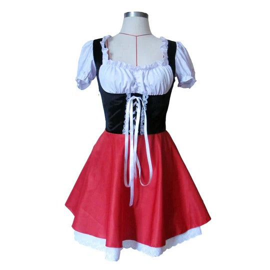 Little Red Riding Hooded Dress Woman Costume