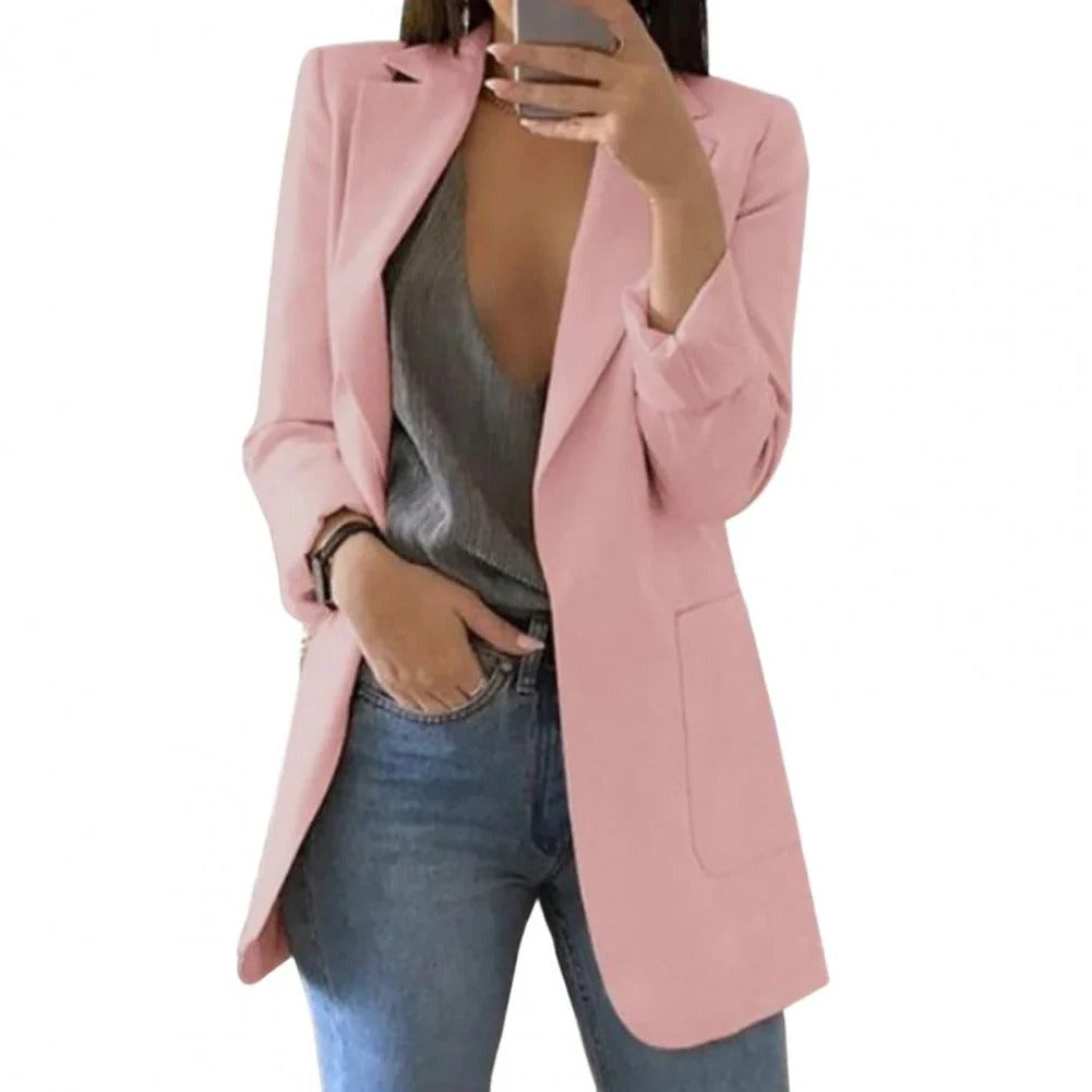 Women's Long Blazer for Formal and Casual Wear