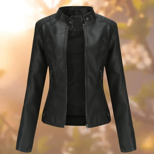 Women’s Stand Collar Jacket with Structured Silhouette