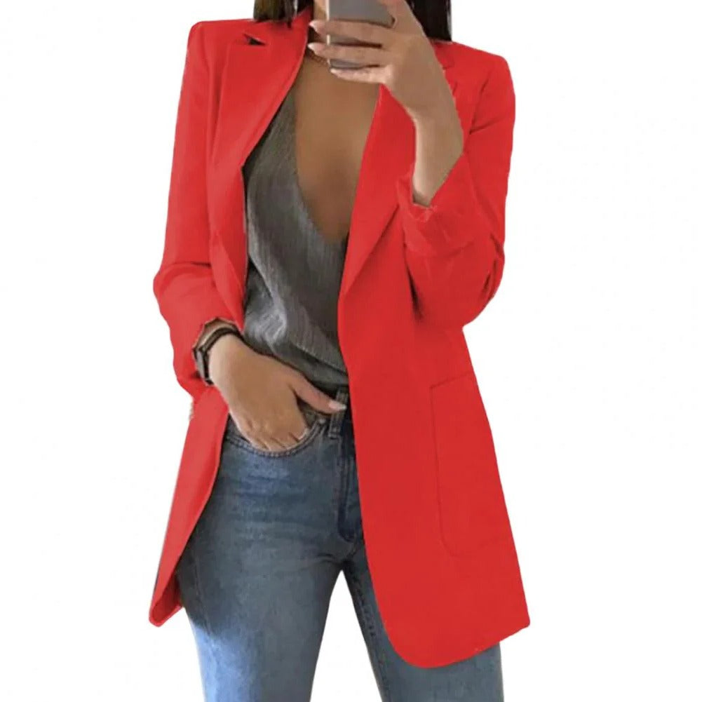 Women's Long Blazer for Formal and Casual Wear