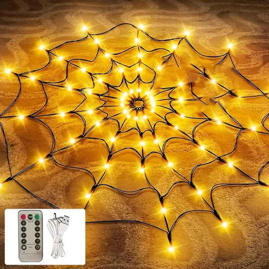 Halloween Spider Web Lights for Outdoor and Indoor Decorative Display