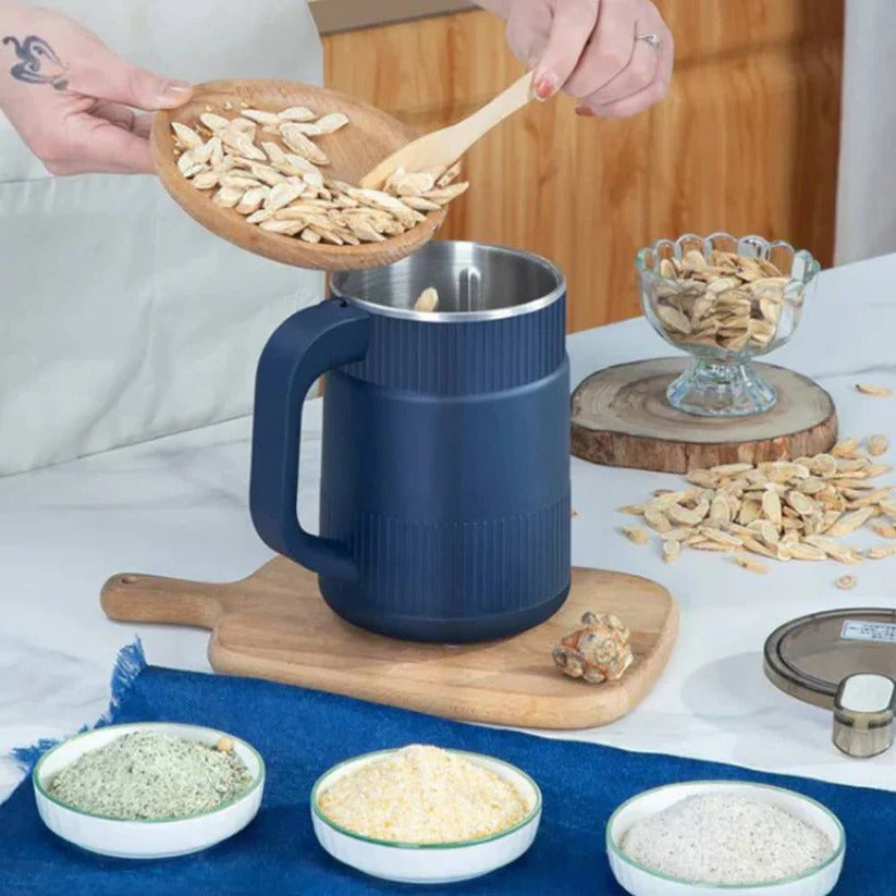 Electric Grain Mill with Stainless Steel Container and Single Button Operation