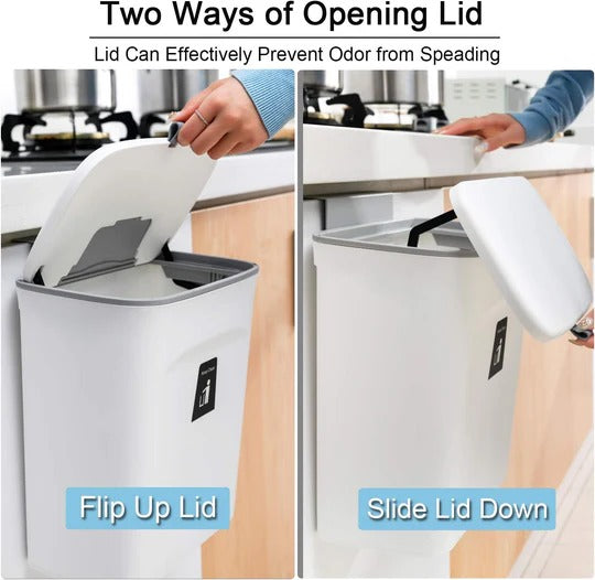 Wall-Mounted Kitchen Compost Bin for Countertop and Under-Sink Use