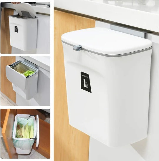 Wall-Mounted Kitchen Compost Bin for Countertop and Under-Sink Use