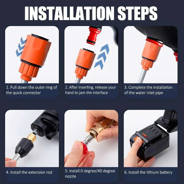 Cordless High Pressure Washer with Dual Rechargeable Batteries