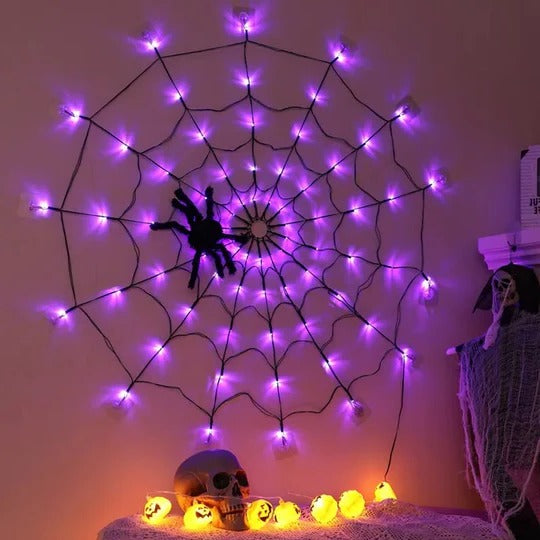 Halloween Spider Web Lights for Outdoor and Indoor Decorative Display