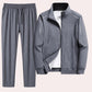 Men's Polyester Tracksuit with Full Zip Jacket and Stand Up Collar