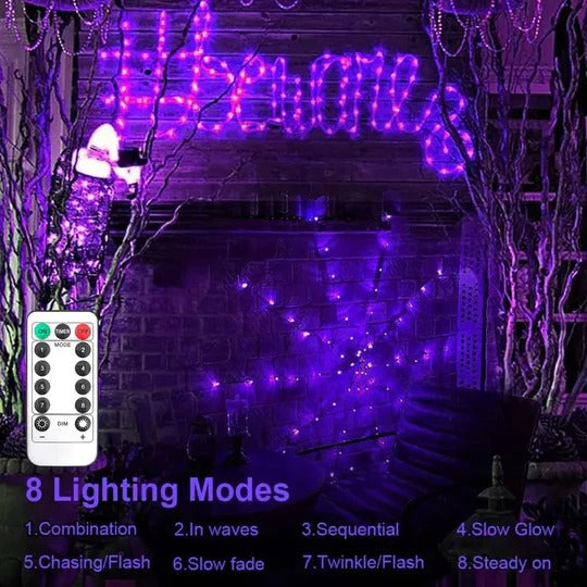 Halloween Spider Web Lights for Outdoor and Indoor Decorative Display