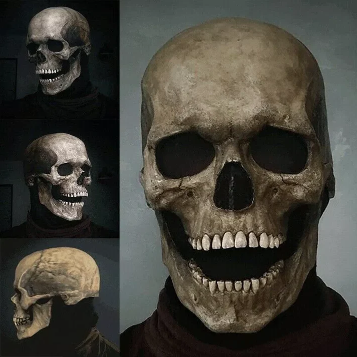 Skull Mask with Movable Jaw and Realistic Bone Details, Full Head Coverage All Vera Mart