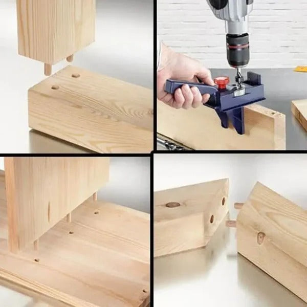 Straight Hole Drill Guide with Adjustable Fence and Depth Control