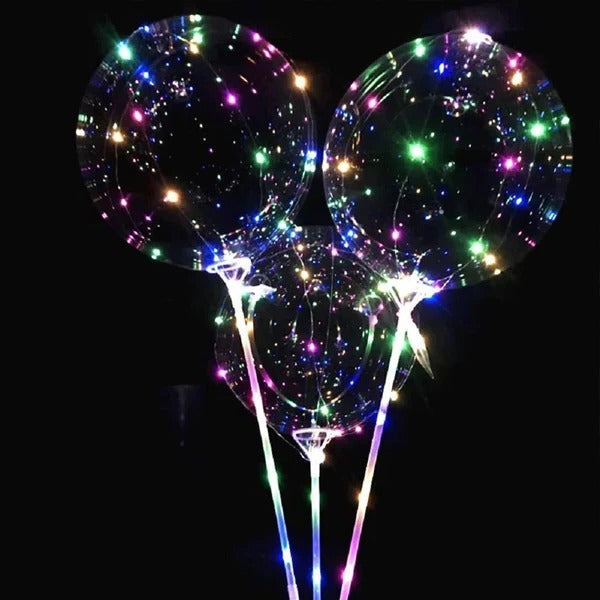 Color Changing LED Balloon with Reusable Holder and Natural Latex, 18-24in