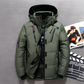 Insulated Winter Jacket with Adjustable Hood and Zippered Pockets, Water-Repellent Finish