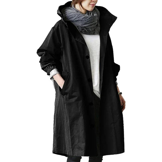 Elegant Women's Long Waterproof Raincoat