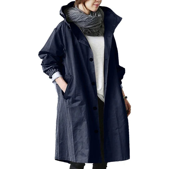 Elegant Women's Long Waterproof Raincoat