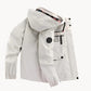 Mens Outdoor Jacket with Adjustable Detachable Hood and Breathable Membrane, Multiple Zippered Pockets