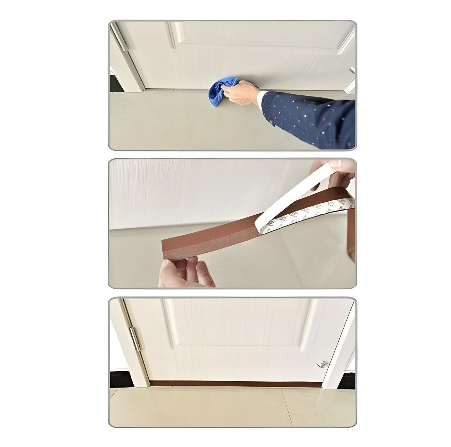 Door Draft Seal Strip with Transparent Adhesive Edge and 16.4 ft Length