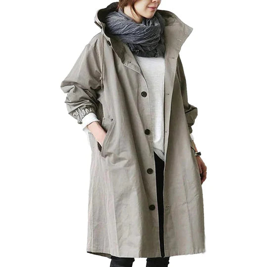 Elegant Women's Long Waterproof Raincoat