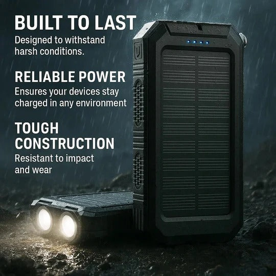 500,000 mAh Solar Charger Power Bank with Dual USB Outputs