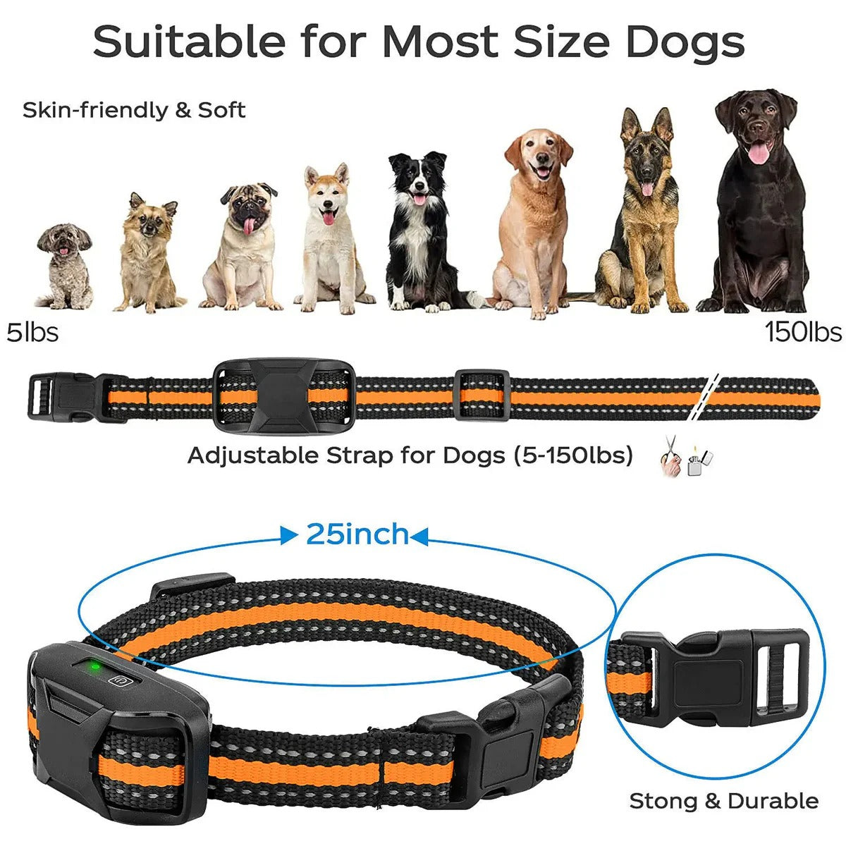 Waterproof Dog Training Collar with 3300ft Remote Range and Three Training Modes