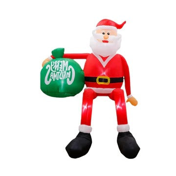 Giant 8-Foot LED Climbing Santa Inflatable Outdoor Christmas Decoration