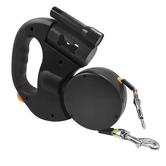 Anti-Tangle Double Dog Leash for Walking Two Dogs Simultaneously