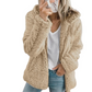 Fleece Coat with Bear Teddy Texture and Full Zipper, Side Pockets