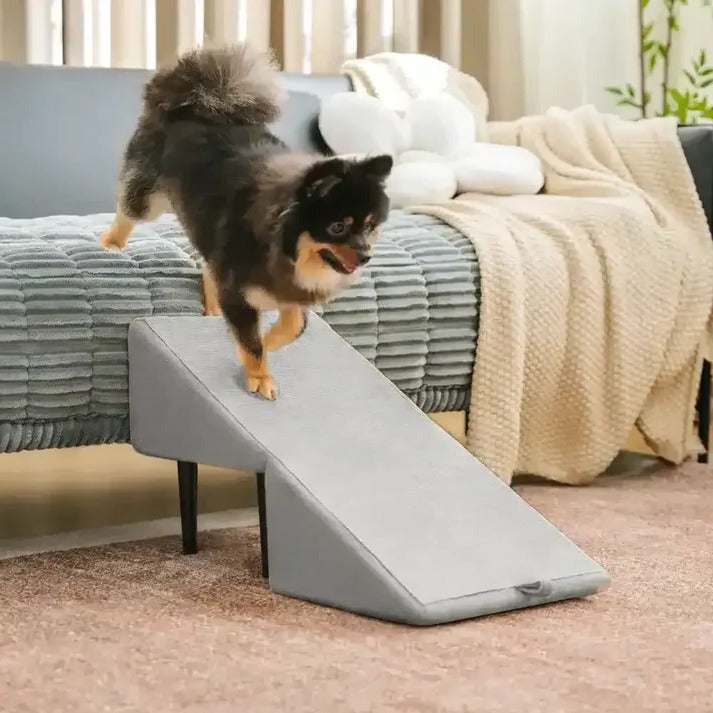 Convertible Dog Ramp with Padded Steps and Suction Cup Base for Beds and Couches