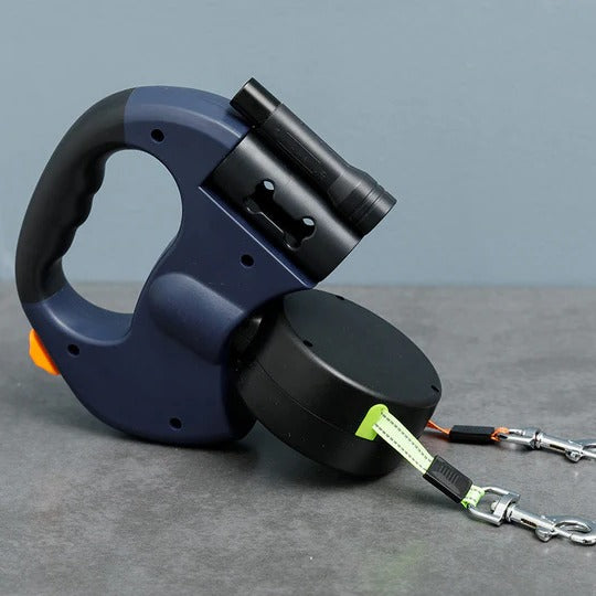 Anti-Tangle Double Dog Leash for Walking Two Dogs Simultaneously