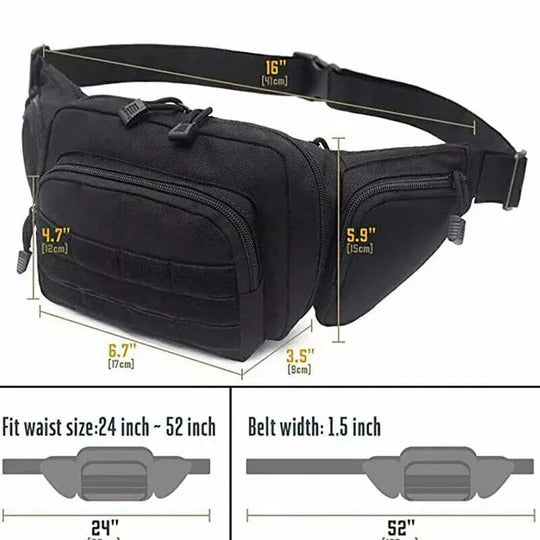 Tactical Waist Pack for Concealed Carry with Adjustable Holster Storage