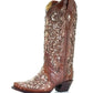 Retro Pointed Toe Boots with Sequins and Embroidery