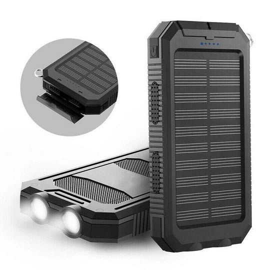 500,000 mAh Solar Charger Power Bank with Dual USB Outputs