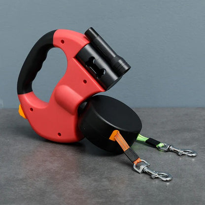 Anti-Tangle Double Dog Leash for Walking Two Dogs Simultaneously