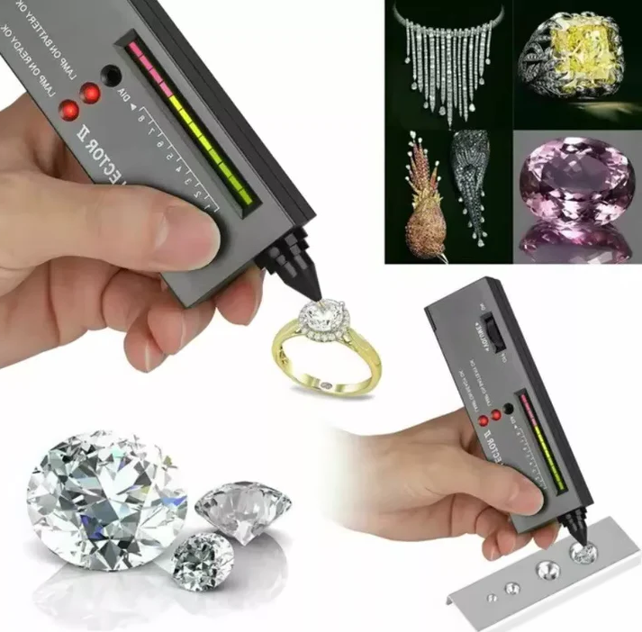 Portable Diamond Authenticity Tester with LED Display and Audio Alert, Calibration Tool Included