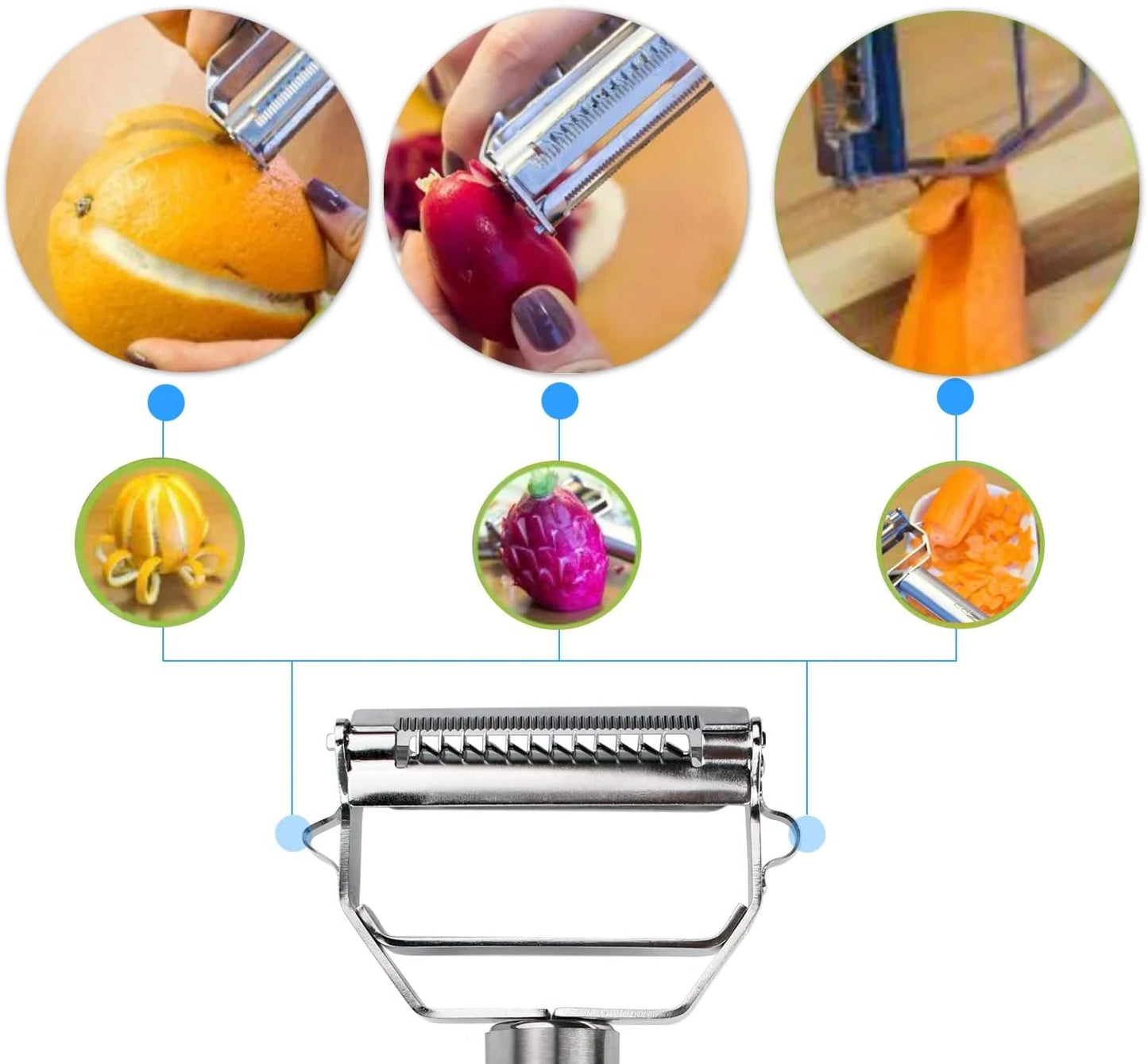 Multi-Function Vegetable Peeler and Julienne Cutter for Kitchen Food Prep
