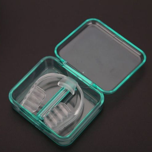 Silicone Mouth Guard for Teeth Grinding with Moldable Fit and Hygiene Case