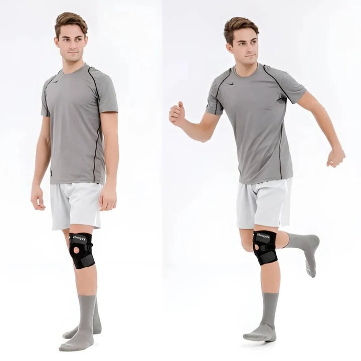 Knee Brace with Dual Side Stabilizers and Circular Compression, Adjustable Straps