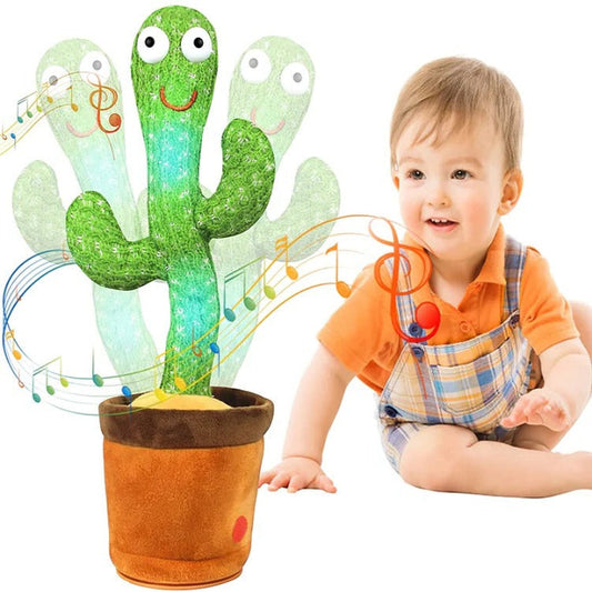 Interactive Dancing Cactus Toy with Sound Activation and Musical Movements