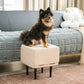 Convertible Dog Ramp with Padded Steps and Suction Cup Base for Beds and Couches