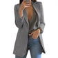 Long Wool Blazer for Women, Regular Fit