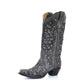 Retro Pointed Toe Boots with Sequins and Embroidery