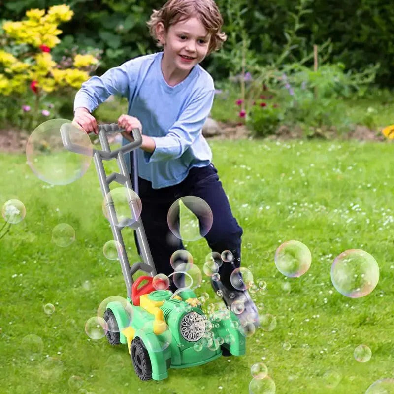 Bubble-Blowing Push Mower Toy for Outdoor Play and Kids Motor Skills