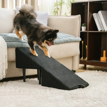 Convertible Dog Ramp with Padded Steps and Suction Cup Base for Beds and Couches