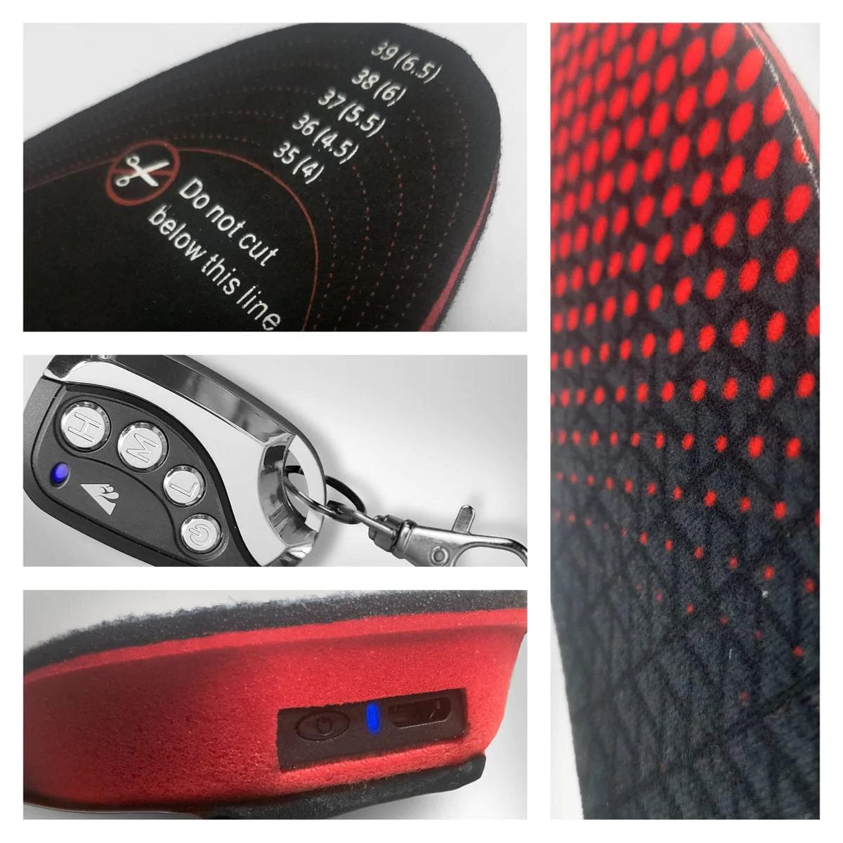 Rechargeable Heated Insoles with Three Heat Settings and 10-Hour Battery