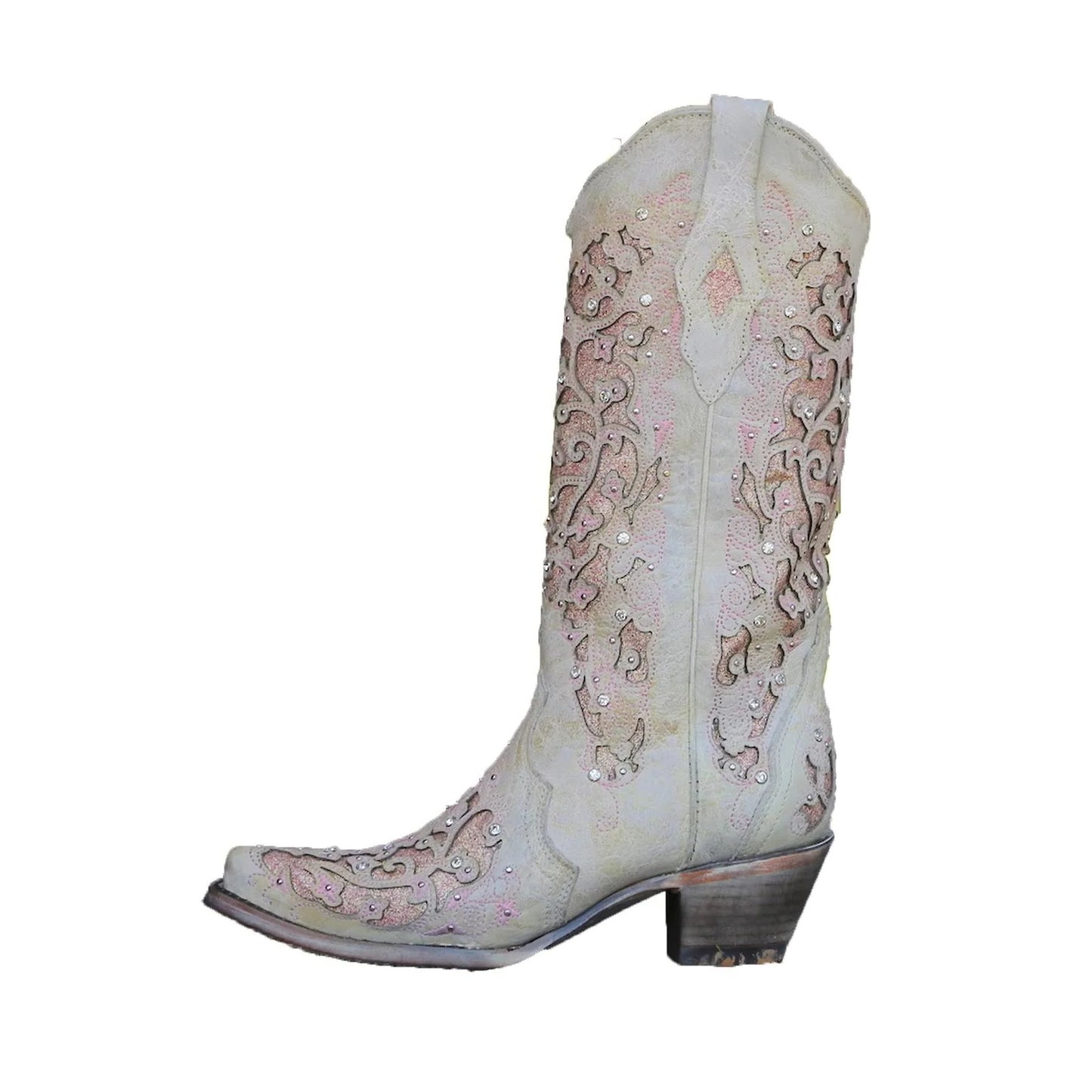 Retro Pointed Toe Boots with Sequins and Embroidery
