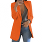 Women's Long Wool Blazer with Open Front Design and Tailored Fit