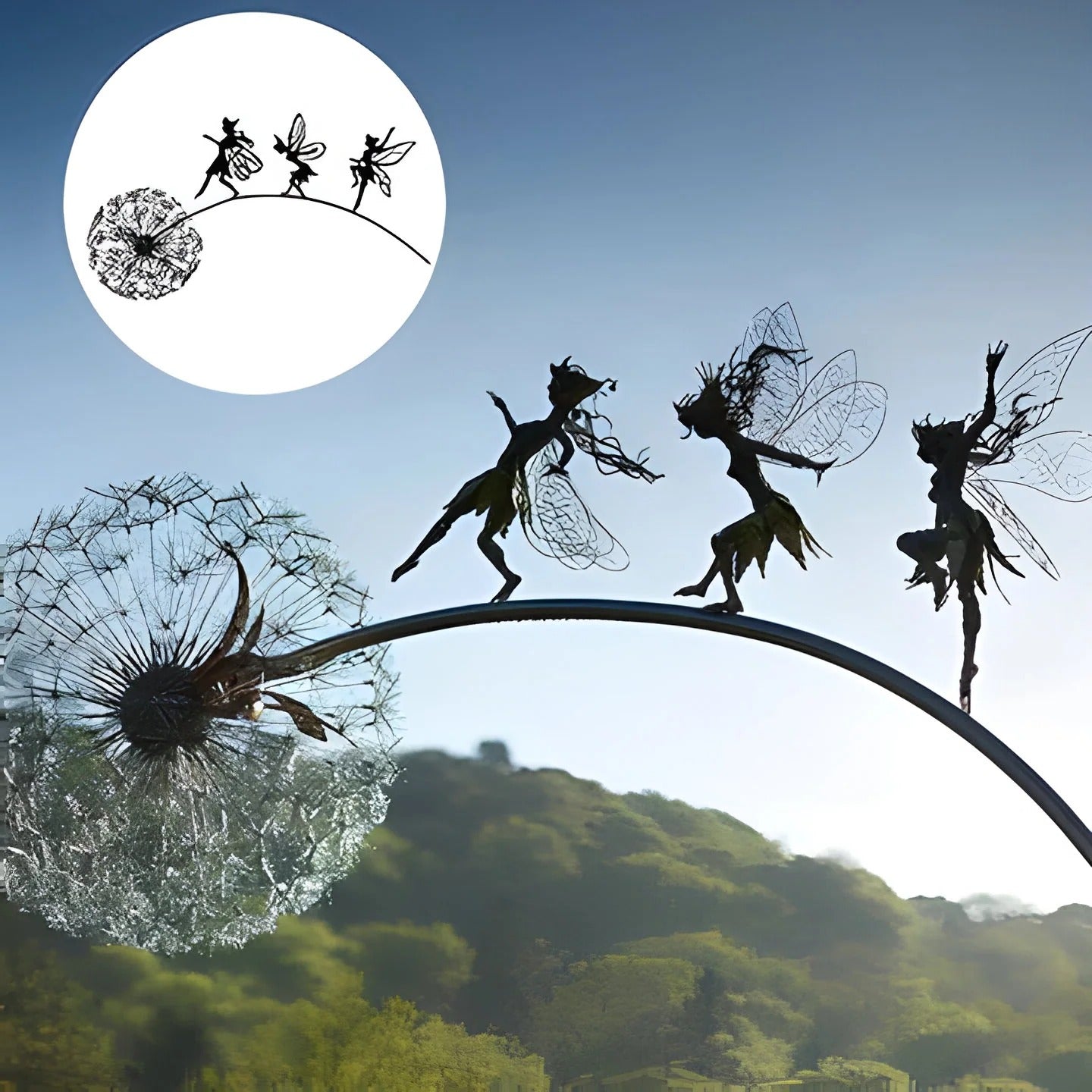 Decorative Outdoor and Indoor Fairy Silhouette Garden Sculptures