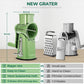 Rotary Grater with Five Interchangeable Blades and Suction Cup Base